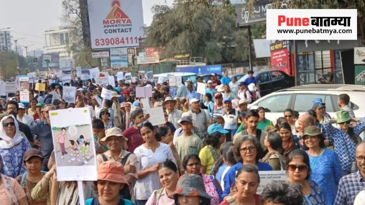 Thousands protest riverside development project through 'Chipko March' in Baner